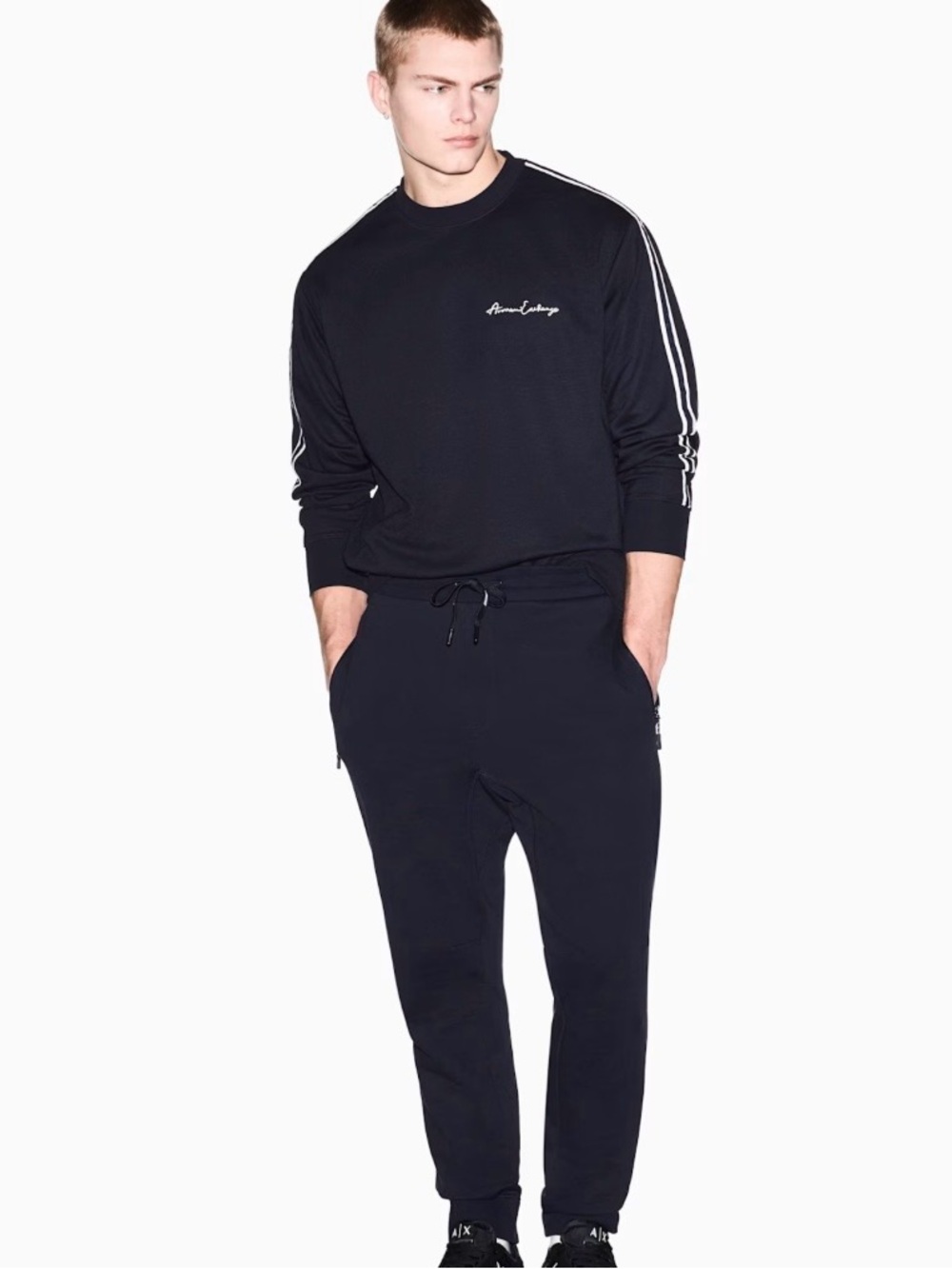 Armani Exchange Black FLEECE SWEATSHIRT IN VISCOSE.SIZE Medium. NEW WITH TAGS